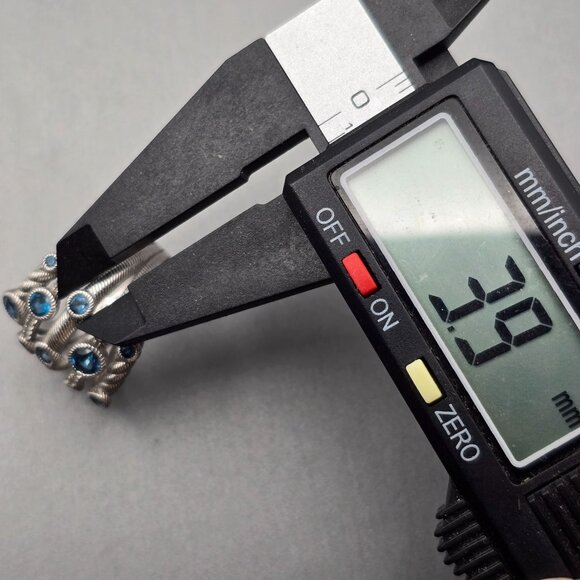 Judith Ripka Sterling Silver & Blue Topaz Multi-Row Cocktail Ring Size 8 - Picture 12 of 16